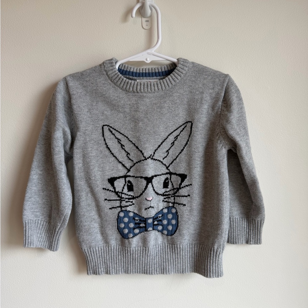 Cat & Jack Easter Bunny Sweater with Glasses